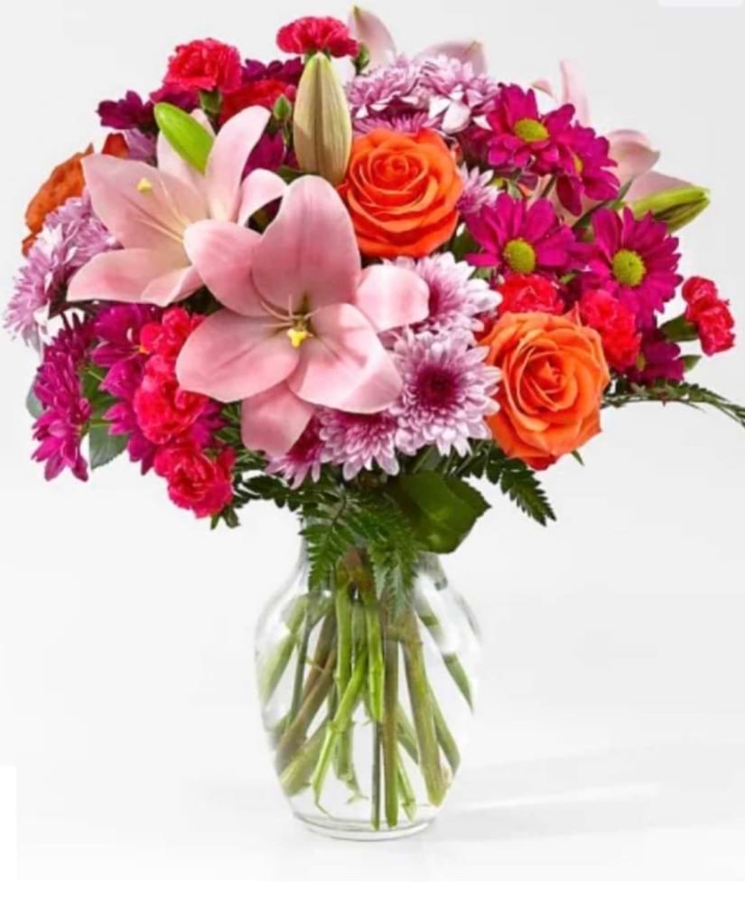 Colourful love in a vase